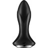 Черная вибропробка с ротацией бусин Rotator Plug 1+ - 12,8 см.