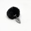 Серебристая анальная пробка с черным хвостиком Metal Anal Fluffly Twist Plug S - Серебристая анальная пробка с черным хвостиком Metal Anal Fluffly Twist Plug S