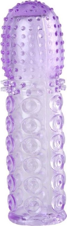 Насадка гелевая фиолетовая с точками, шипами и наплывами - 13,5 см.