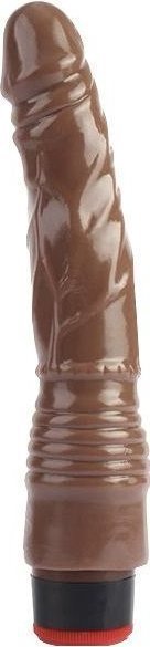 Коричневый вибратор-реалистик 8.8 Vibrating Dildo - 21,5 см.