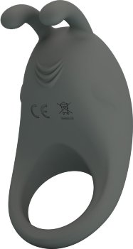 Серое эрекционное кольцо с вибрацией Master Ring