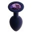 Черничная анальная пробка с фиолетовым кристаллом Gamma M - 8,1 см.  Цена 1 058 руб. - Черничная анальная пробка с фиолетовым кристаллом Gamma M - 8,1 см.