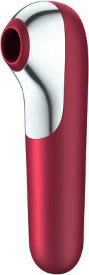 Красный вакуум-волновой стимулятор клитора Dual Love  Цена 8 529 руб. Длина: 16 см. Dual Love - новый универсальный стимулятор клитора и вагинальный вибратор, он сочетает в себе стимулирующие волны воздушного давления Air Pulse и чувственную вибрацию. Стимулятор уникальной и эргономичной формы идеально лежит в ладони, не скользит. 11 вариантов Air Pulse и 10 различных моделей вибрации. Кончик стимулятора плотно прилегает к клитору и обеспечивает вакуумно-волновое воздействие, а его другая сторона отлично создаёт чувственную вагинальную вибрацию. Особенность игрушки состоит в том, что она управляется не только с помощью кнопок на корпусе, но и с помощью телефона. Новое приложение Satisfyer Connect предлагает вам уникальные возможности. Оно совместимо с любым Android или Apple, смартфоном, планшетом и Apple Watch. Дистанционное управление позволит наслаждаться не только стандартными программами, но и эксклюзивными функциями по созданию своих режимов вибрации. Дополнительно в приложении есть опция, при использовании микрофона мобильного телефона можно делать преобразование окружающих звуков в вибрацию. Игрушка также вибрирует под музыку. В приложении доступна функция видео чата и возможность передачи управления игрушкой другому человеку. Приложение отвечает всем строгим требованиям немецкой защиты данных. Satisfyer Connect не собирает никаких данных об использовании игрушки или поведении пользователей. Поэтому данные всегда защищены на 100%.Заряжается устройство с помощью магнитного кабеля, входящего в комплект. Страна: Германия. Материал: анодированный пластик, силикон. Батарейки: встроенный аккумулятор.