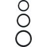 Набор из трех черных эрекционных колец Silicone 3-Ring Stamina Set