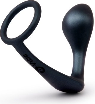 Черное эрекционное кольцо со стимулятором простаты Ringer Cock Ring Plug