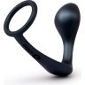Черное эрекционное кольцо со стимулятором простаты Ringer Cock Ring Plug