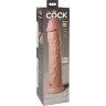 Телесный фаллоимитатор-реалистик King Cock Ellite Dual Density - 28 см.