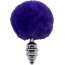 Анальная пробка Metal Anal Fluffly Twist Plug S с фиолетовым хвостиком - Анальная пробка Metal Anal Fluffly Twist Plug S с фиолетовым хвостиком