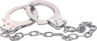 Наручники из металла с длинной цепочкой CHROME HANDCUFFS METAL HANDCUFFS W. KEY