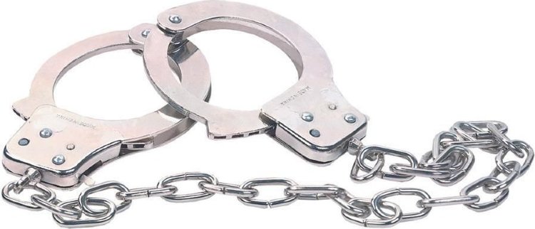 Наручники из металла с длинной цепочкой CHROME HANDCUFFS METAL HANDCUFFS W. KEY