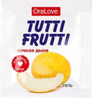 Пробник гель-смазки Tutti-frutti со вкусом сочной дыни - 4 гр.