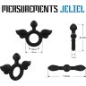 Черное эрекционное кольцо с крыльями Rooster Jeliel Angel