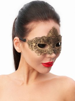 Золотистая женская карнавальная маска
