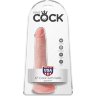Телесный фаллоимитатор с мошонкой и присоской 6 Cock with Balls - 17,8 см.