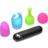 Вибропуля с 4 эластичными насадками Rechargeable Bullet With 4 Attachments