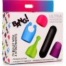 Вибропуля с 4 эластичными насадками Rechargeable Bullet With 4 Attachments