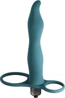 Зеленая вибронасадка для двойного проникновения Flirtini - 15,9 см.