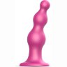 Розовая насадка Strap-On-Me Dildo Plug Beads size S