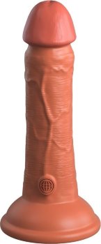 Фаллоимитатор цвета карамели 6 Vibrating Silicone Dual Density Cock - 17,8 см.