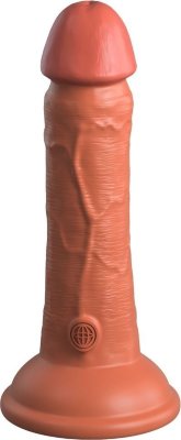 Фаллоимитатор цвета карамели 6 Vibrating Silicone Dual Density Cock - 17,8 см. Длина: 17.8 см. Диаметр: 3.7 см. Силиконовый фаллоимитатор King Cock Elite изготовлен из высококачественного материала Elite Silicone двойной плотности. Реалистичная силиконовая внешняя оболочка гладкая на ощупь, а твердый силиконовый внутренний стержень жесткий и прямой, как настоящий пенис, что делает ваше удовольствие максимально приближенным к реальным ощущениям! Надежная присоска была разработана для превосходной фиксации, что дает больше универсальности и удобства во время использования. Присоска совместима с большинством ремней для страпонов. Каждый King Cock изготовлен из совместимых материалов и тщательно проверен на соответствие высочайшим стандартам качества. Рабочая длина - 15,2 см. Страна: Китай. Материал: силикон.