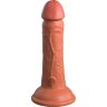Фаллоимитатор цвета карамели 6 Vibrating Silicone Dual Density Cock - 17,8 см.