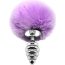 Серебристая анальная пробка с сиреневым помпоном Metal Anal Fluffly Twist Plug S - Серебристая анальная пробка с сиреневым помпоном Metal Anal Fluffly Twist Plug S