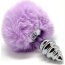 Серебристая анальная пробка с сиреневым помпоном Metal Anal Fluffly Twist Plug S - Серебристая анальная пробка с сиреневым помпоном Metal Anal Fluffly Twist Plug S