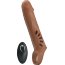 Коричневая вибронасадка с подхватом мошонки и пультом ДУ  Цена 4 280 руб. - Коричневая вибронасадка с подхватом мошонки и пультом ДУ
