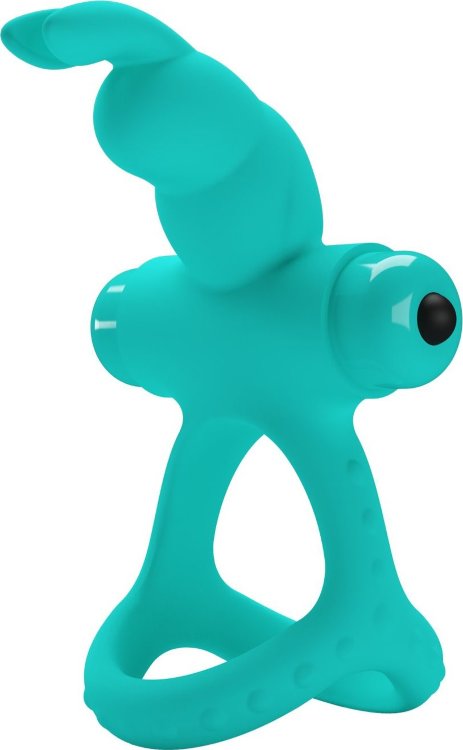 Бирюзовое эрекционное виброкольцо Passionate Figgy