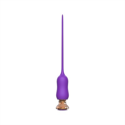 Фиолетовый тонкий стимулятор Nipple Vibrator - 23 см.  Цена 4 217 руб. Длина: 23 см. Универсальный стимулятор с разнообразными режимами вибрации создан для ярких эмоций и незабываемых ощущений. Гаджет идеален для любителей медицинского фетиша, пыток пениса, стимуляции полового члена, мошонки, уретры, клитора, сосков и других эрогенных зон. Секс-игрушка изготовлена из мягкого бархатистого силикона. Тонкий гибкий хвостик прекрасно гнётся в разные стороны, что облегчает проникновение стимулятора в пенис. Специальный ограничитель (головка) позволяет контролировать глубину проникновения. Вибрация усиливает удовольствие. 10 режимов вибрации. Литая форма интимного аксессуара исключает наличие соединительных швов, в которых может образоваться неблагоприятная микрофлора. Благодаря этому использование стимулятора будет более гигиеничным. Минимальный диаметр - 0,4 см. Страна: Китай. Материал: силикон. Батарейки: встроенный аккумулятор.