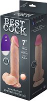 Телесный вибромассажёр-реалистик BEST COCK 7 - 20 см.