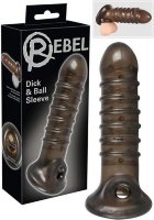 Насадка на пенис Rebel smoke с рёбрышками и отверстием под мошонку