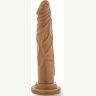Кофейный фаллоимитатор без мошонки Dr. Skin Realistic Cock Basic 7.5 - 19 см.