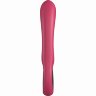 Малиновый силиконовый вибратор-кролик - 22 см.