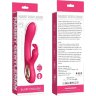 Малиновый силиконовый вибратор-кролик - 22 см.