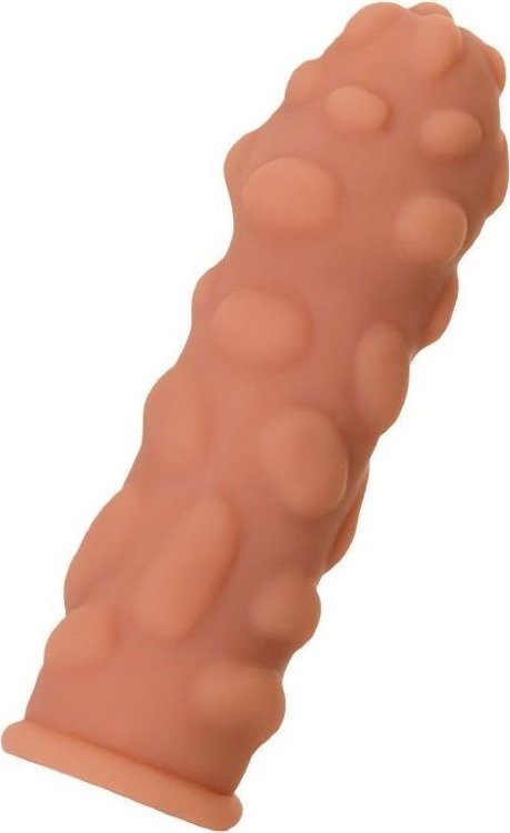 Телесная насадка на фаллос с крупными бугорками Extreme Sleeve 011 S-size - 12,7 см.