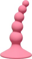 Розовая анальная пробка Ribbed Plug Pink - 10,5 см.