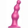 Розовая насадка Strap-On-Me Dildo Plug Beads size L