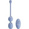 Голубые вагинальные шарики Willie с вибрацией и пультом ДУ