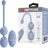 Голубые вагинальные шарики Willie с вибрацией и пультом ДУ