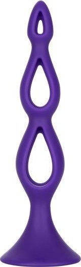 Фиолетовая анальная елочка Silicone Triple Probe - 14,5 см.