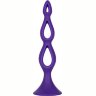 Фиолетовая анальная елочка Silicone Triple Probe - 14,5 см.