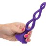 Фиолетовая анальная елочка Silicone Triple Probe - 14,5 см.