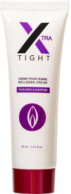 Сужающий и укрепляющий крем для женщин Xtra Tight - 30 мл.  Цена 2 548 руб. Укрепляющий крем Xtra Tight разработан для женщин, стремящихся к ощущению упругости и комфорта в интимной области. Благодаря натуральным ингредиентам, таким как пажитник, имбирь, чабер и камфорное масло, этот крем оказывает тонизирующее и регенерирующее воздействие на ткани влагалища, способствуя повышению упругости и свежести .Наносить Xtra Tight легко и приятно. Крем быстро впитывается, оставляя нежное ощущение тепла и комфорта. Его укрепляющая формула помогает коже бороться с возрастными изменениями, придавая интимной зоне свежесть и тонус, что способствует усилению интимных ощущений.Xtra Tight идеально подходит для поддержания женского благополучия и увеличения чувствительности. Этот продукт можно использовать как в повседневной жизни, так и для усиления интимных моментов с партнером. Однако перед началом регулярного применения рекомендуется провести тест на небольшом участке кожи. Позаботьтесь о себе с уважением к своему телу, выбирая средства, которые поддерживают его естественные функции и здоровье. нанесите небольшое количество крема на интимную зону и нежно помассируйте до полного впитывания. Aqua, Glycerin, Propylene Glycol, Dimethicone, Phenoxyethanol, Triethanolamine, Carbomer, Trigonella foenum graecum seed extract, Zingiber officinale root extract, Cinnamomum camphora bark oil, Acrylates/C10-30 alkyl acrylates crosspolymer, Ethylhexyglycerin, Sodium benzoate, Potassium sorbate, Tocopheryl acetate, Satureia montana oil, Geraniol, Limonen, Linalool. Страна: Франция. Объем: 30 мл.