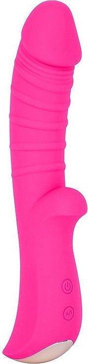 Ярко-розовый вибромассажер 5 Silicone Wild Passion - 19,1 см.