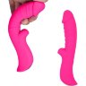 Ярко-розовый вибромассажер 5 Silicone Wild Passion - 19,1 см.