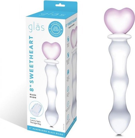 Стеклянный фаллоимитатор с сердцем в основании