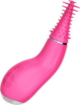 Розовый вибратор Candice с вращением - 12,7 см.