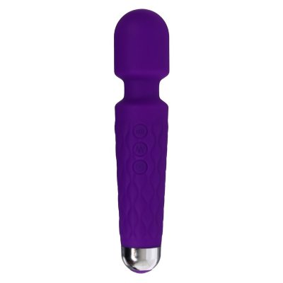 Фиолетовый wand-вибратор с подвижной головкой - 20,4 см.  Цена 2 022 руб. Длина: 20.4 см. Диаметр: 4.2 см. Вибромассажёр, выполненный из медицинского силикона, имеет бархатистую поверхность. Благодаря небольшому размеру игрушка удобно лежит в руке. Имеет подвижную головку, это позволит подобрать нужный угол и максимально простимулировать нужную зону. Подходит для стимуляции сосков, клитора, половых губ и т.д. У вибромассажёра три кнопки, первой можно выключить и включить игрушку, вторая отвечает за интенсивность вибрации, третья позволит менять режим вибрации (итого 20 частот и 16 режимов). Игрушка водонепроницаема, что позволит брать её с собой в душ. Питание от аккумулятора. Страна: Китай. Материал: силикон. Батарейки: встроенный аккумулятор.