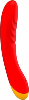 Красный изогнутый вибромассажер Romp Hype G-Spot - 21 см. Длина: 21 см. Диаметр: 3.6 см. Вибратор от немецкого бренда Romp создан специально для воздействия на самую чувствительную зону женского тела – точку G. Изогнутый корпус с рельефным покрытием для дополнительной стимуляции легко проникает внутрь влагалища и позволяет вам почувствовать себя на вершине блаженства. Мощный мотор имеет в своем арсенале 4 режима вибрации и 6 уровней интенсивности, которые при постоянных тренировках помогут вам постепенно пробудить зону G и повысить качество и частоту оргазмов. Корпус вибратора полностью водонепроницаем, так что вы всегда сможете использовать его в душе или ванне. Romp - новый бренд от WOW Tech (Womanizer и We-Vibe)! Отличное исполнение, яркий дизайн, качественные материалы, доступная цена - это Romp. Страна: Китай. Материал: силикон. Батарейки: встроенный аккумулятор.